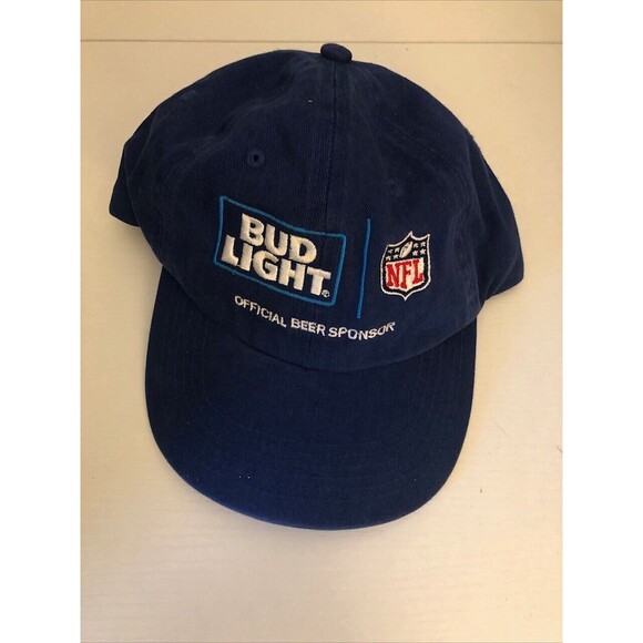 Bud Light NFL Shield Hat Cap Adjustable Men's Navy Blue - Picture 1 of 7